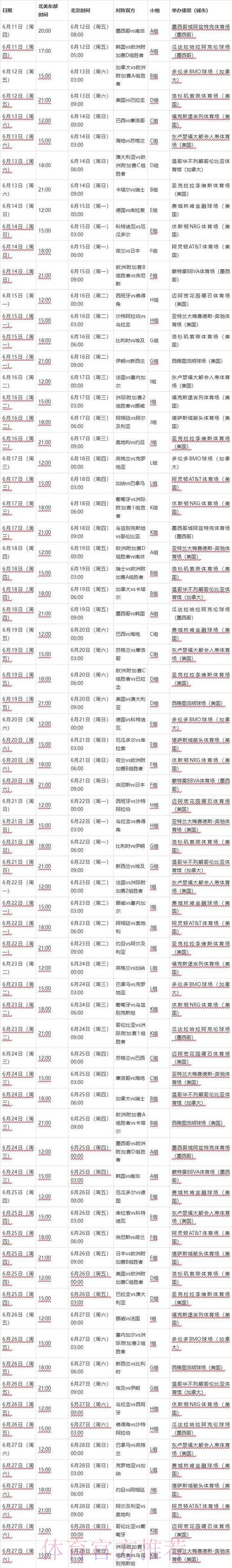 “最新公布世界杯赛事时间安排” “最新公布世界杯赛事时间安排”